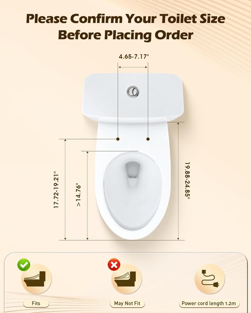 Electric Elongated Bidet Toilet Seat with Four Cleaning Modes