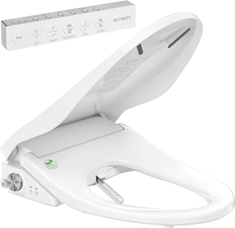 Electric Heated Bidet Toilet Seat with Warm Air Dryer