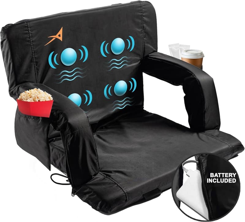 Upgraded Massage Stadium Seat with Backrest and Cushion
