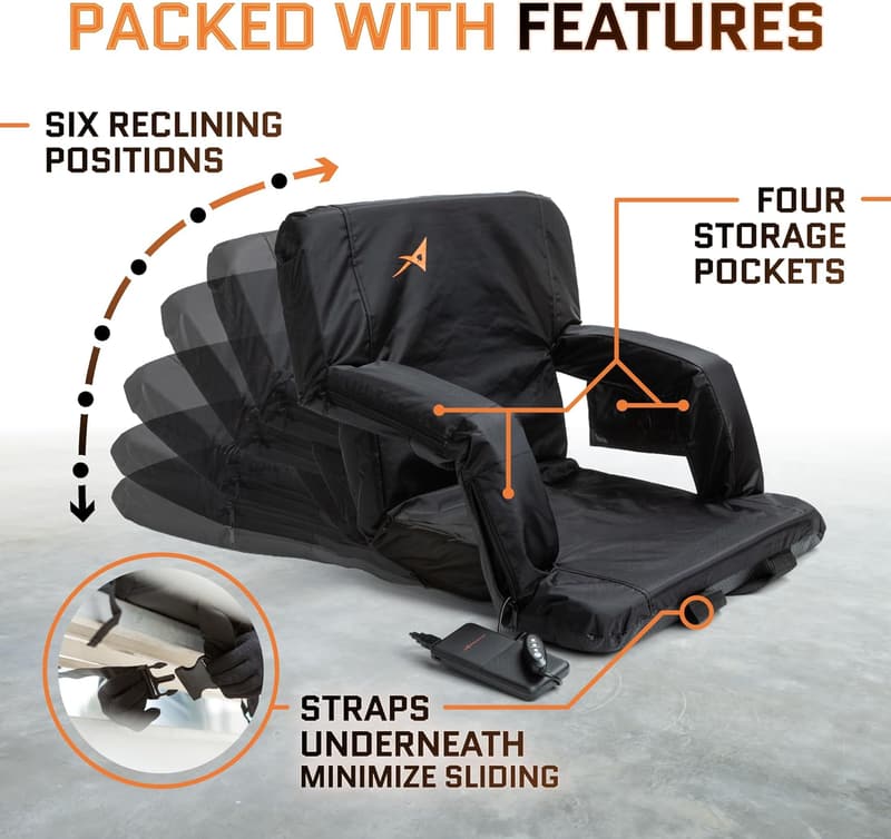 Upgraded Massage Stadium Seat with Backrest and Cushion