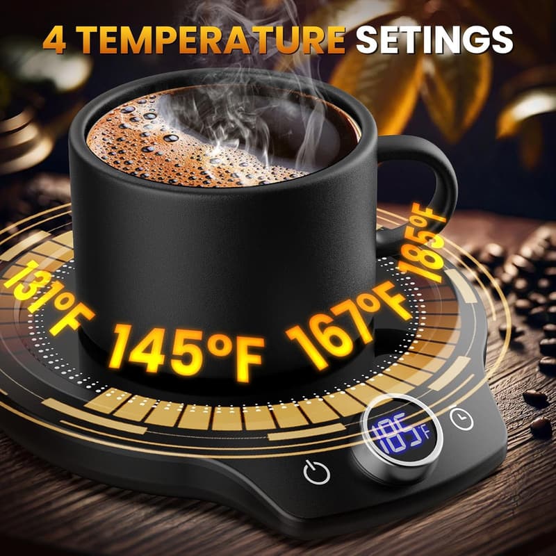 Electric Beverage Warmer with Timer & Temp Control - Ideal Gift