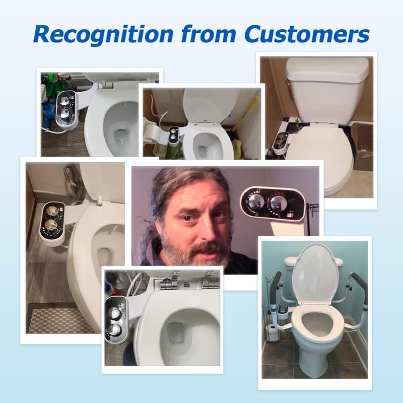 Ultra-Slim Hot/Cold Bidet Attachment with Adjustable Pressure