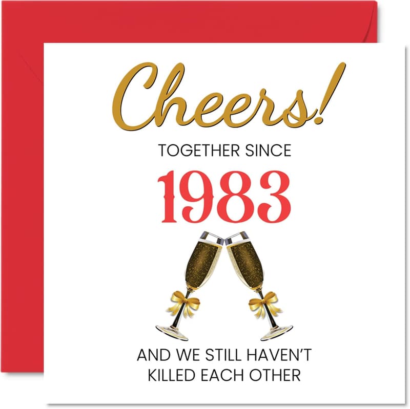 42nd Anniversary Card for Couples - Together Since 1983