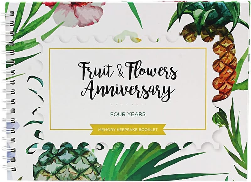 4th Anniversary Memory Book with Stickers & Card for Couples