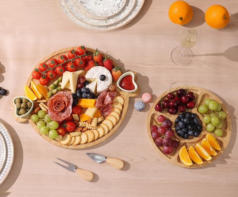 Bamboo Charcuterie Board Set - Unique Mother's Day Gift
