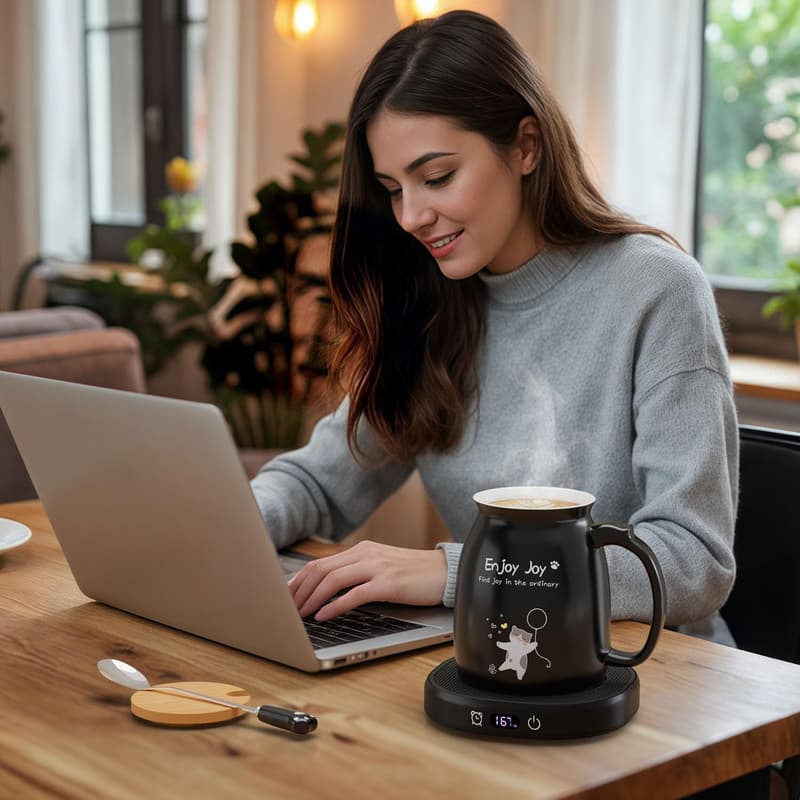Electric Coffee Mug Warmer Set with 8-Hour Auto Shut Off