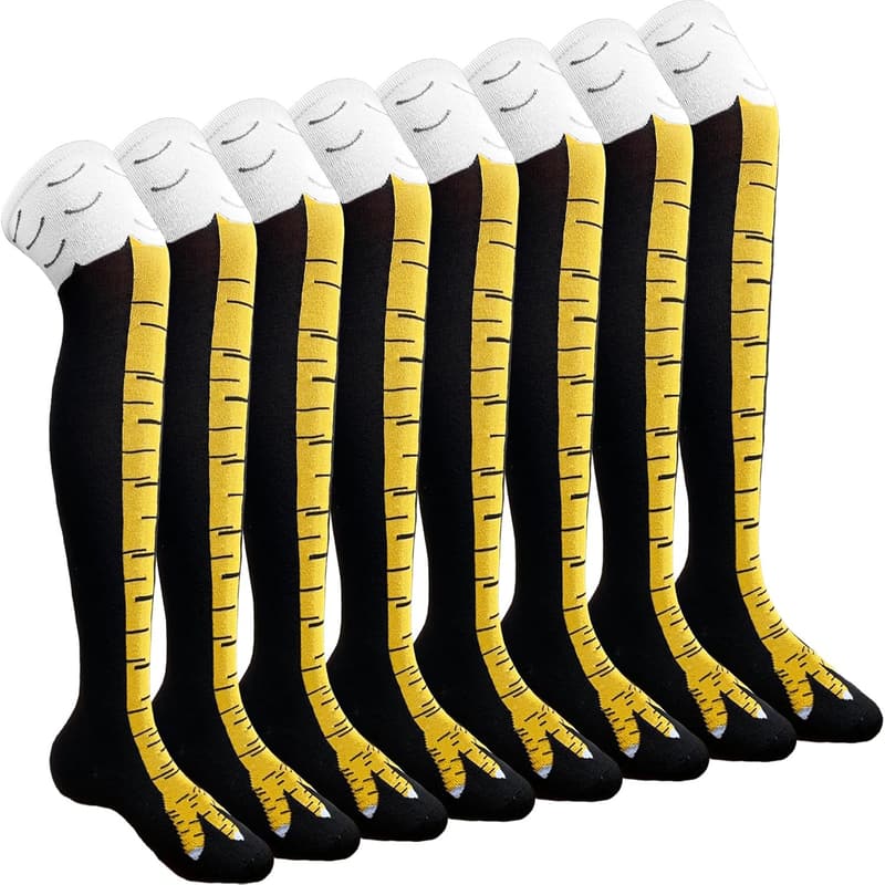 Funny Chicken Legs Knee-High Socks - Novelty Gifts for Thanksgiving
