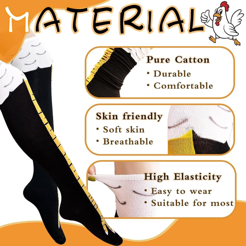 Funny Chicken Legs Knee-High Socks - Novelty Gifts for Thanksgiving
