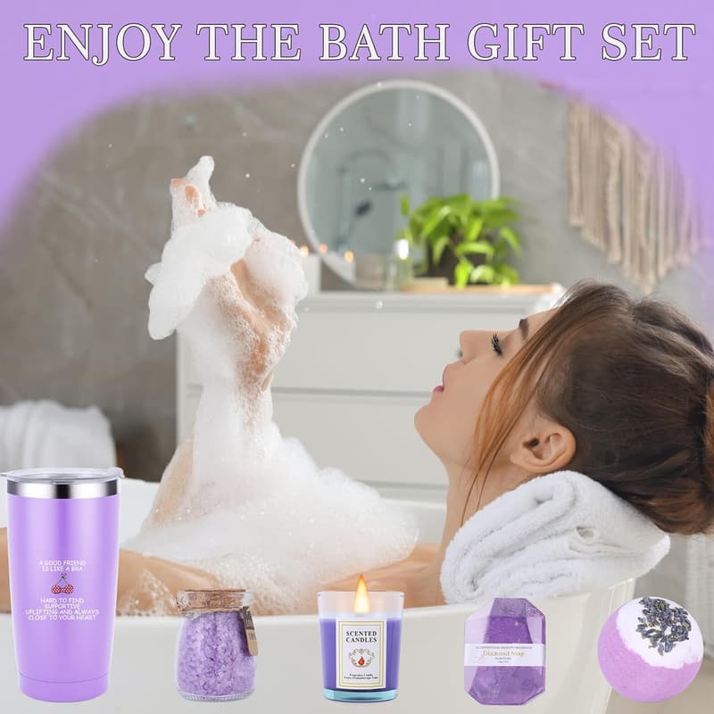 Birthday Spa Gift Basket for Female Friends & Coworkers
