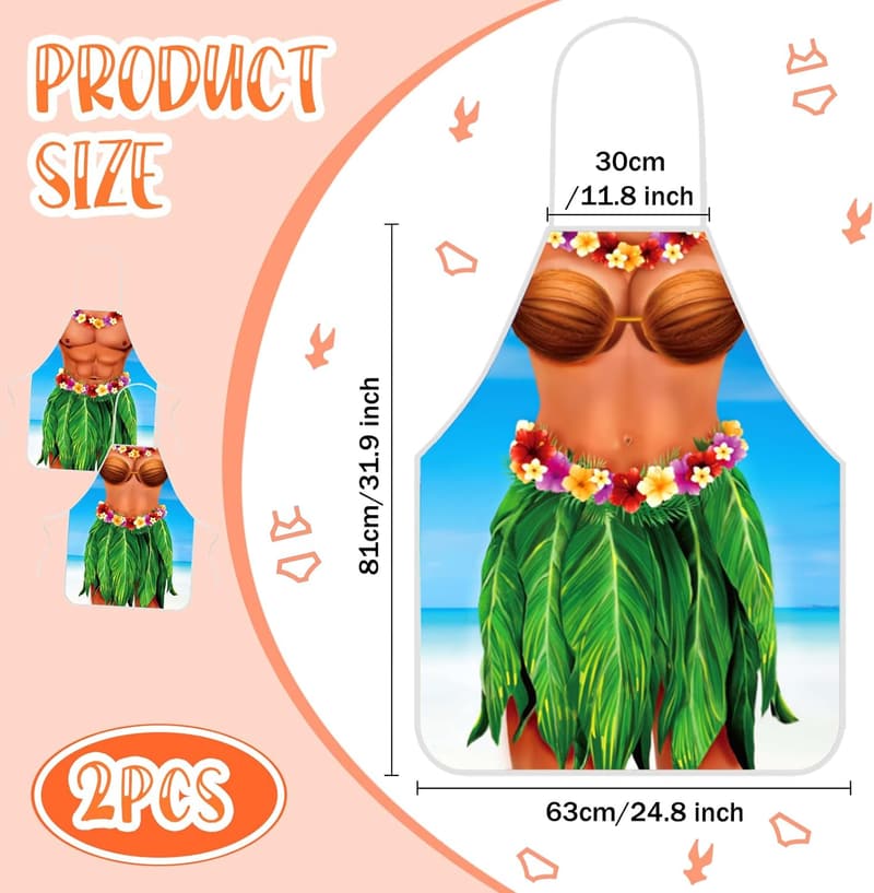 Creative Cooking Aprons for Summer Parties - 2 Pack