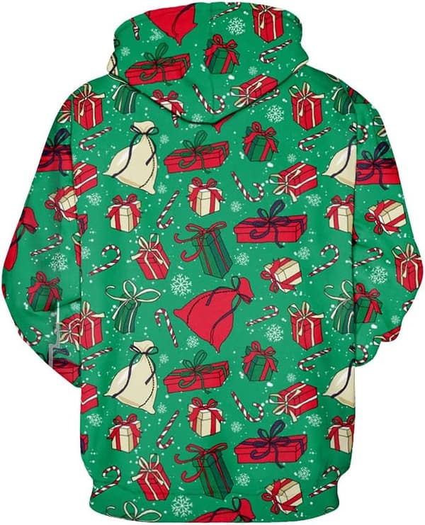 Unisex 3D Christmas Ugly Sweatshirt with Kangaroo Pocket