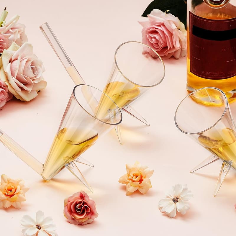 Clear Acrylic Champagne Shooter Glasses Set for Bar Parties