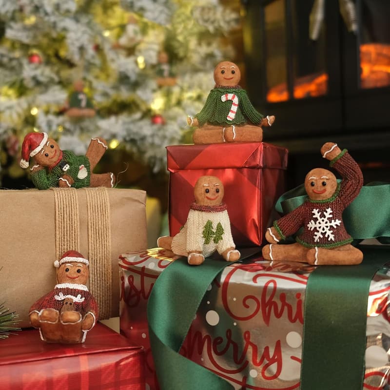 Ugly Christmas Sweater Gingerbread Men Figurines - 3