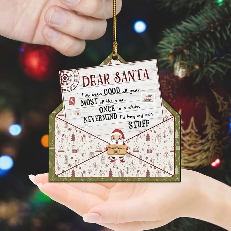 Funny Santa Wood Ornament - Gag Gift for Christmas Decorations