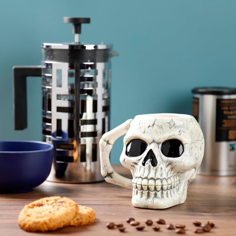 Funny Skull-Shaped Ceramic Mug - Fun Gift for Her or Him