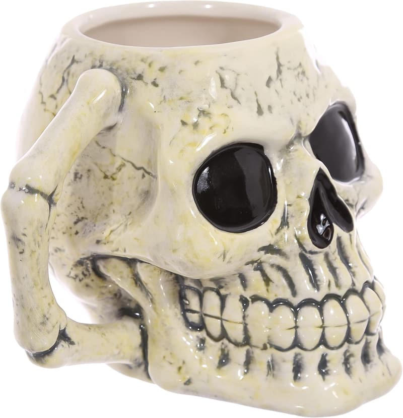 Funny Skull-Shaped Ceramic Mug - Fun Gift for Her or Him