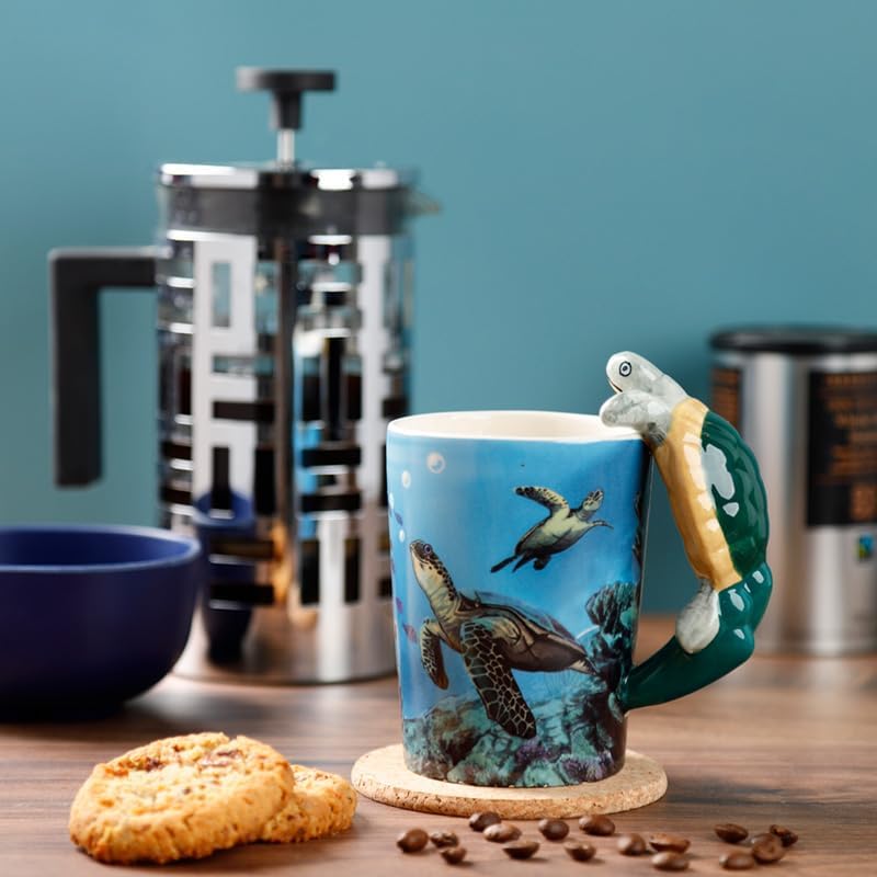 Cute Turtle Ceramic Mug - Funny Gift for Couples
