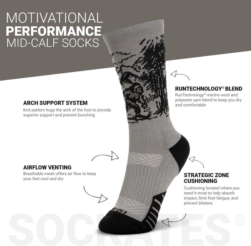 Inspirational Mid-Calf Running Socks for Athletes