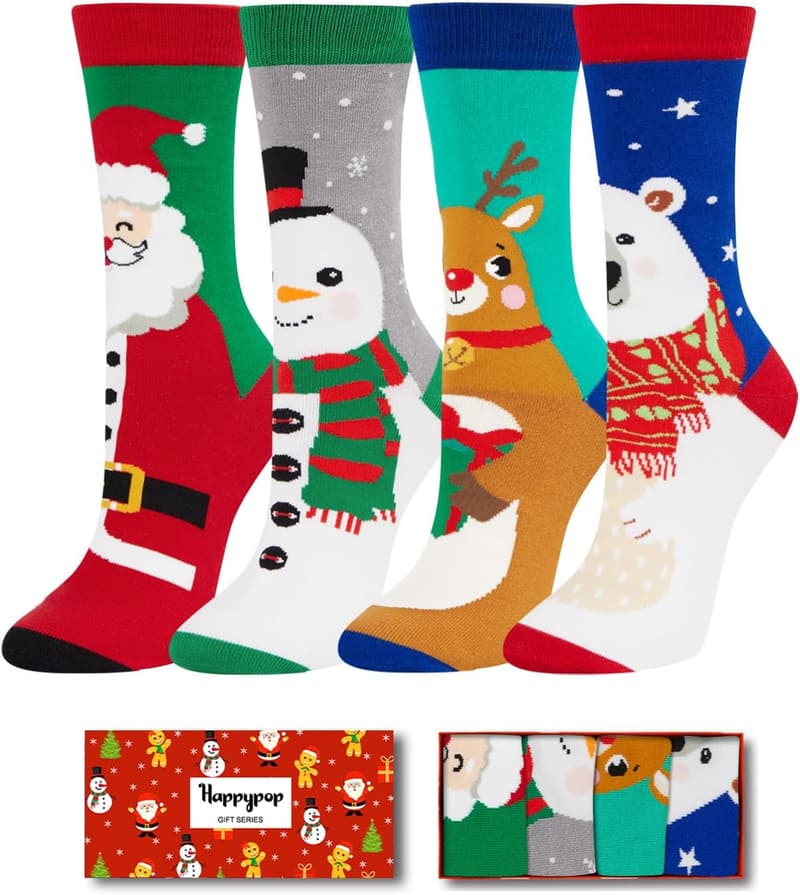 Christmas Reindeer Stocking Socks for Women and Men