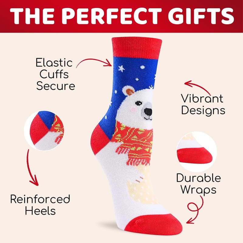 Christmas Reindeer Stocking Socks for Women and Men