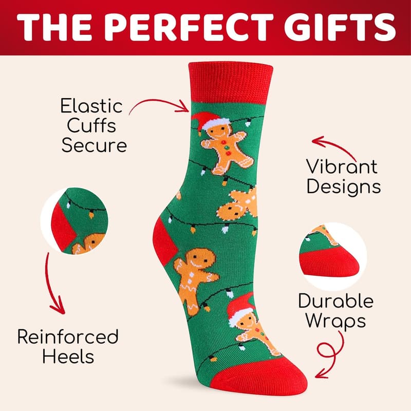 Christmas Stocking Socks for Teens - Fun Secret Santa Gift