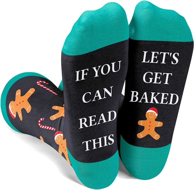 Christmas Gingerbread Socks for Men - Fun Holiday Stocking Stuffers