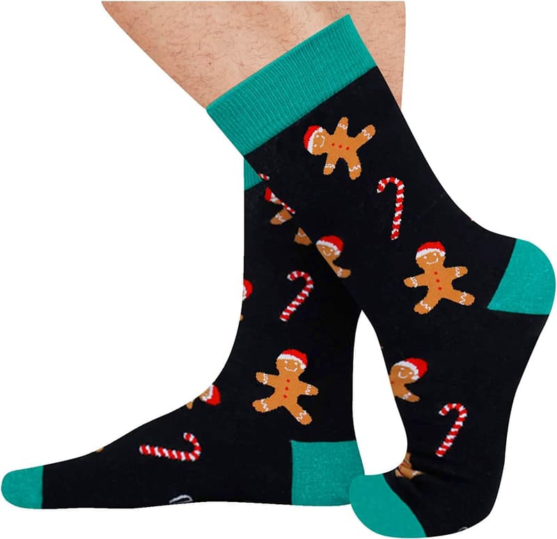 Christmas Gingerbread Socks for Men - Fun Holiday Stocking Stuffers