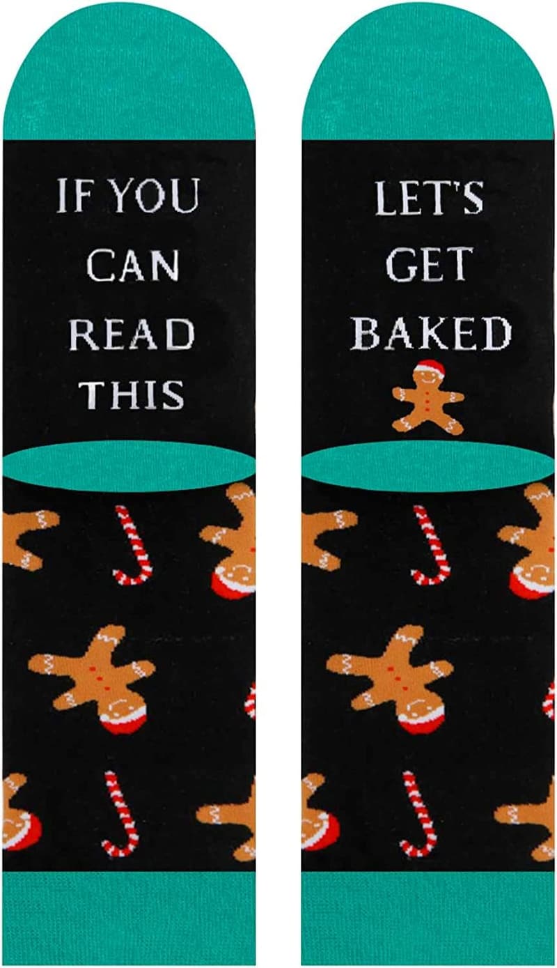 Christmas Gingerbread Socks for Men - Fun Holiday Stocking Stuffers