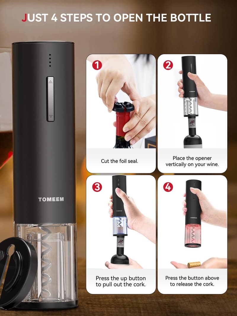 Electric Wine Gift Set - Aerator, Stoppers, Foil Cutter & Opener