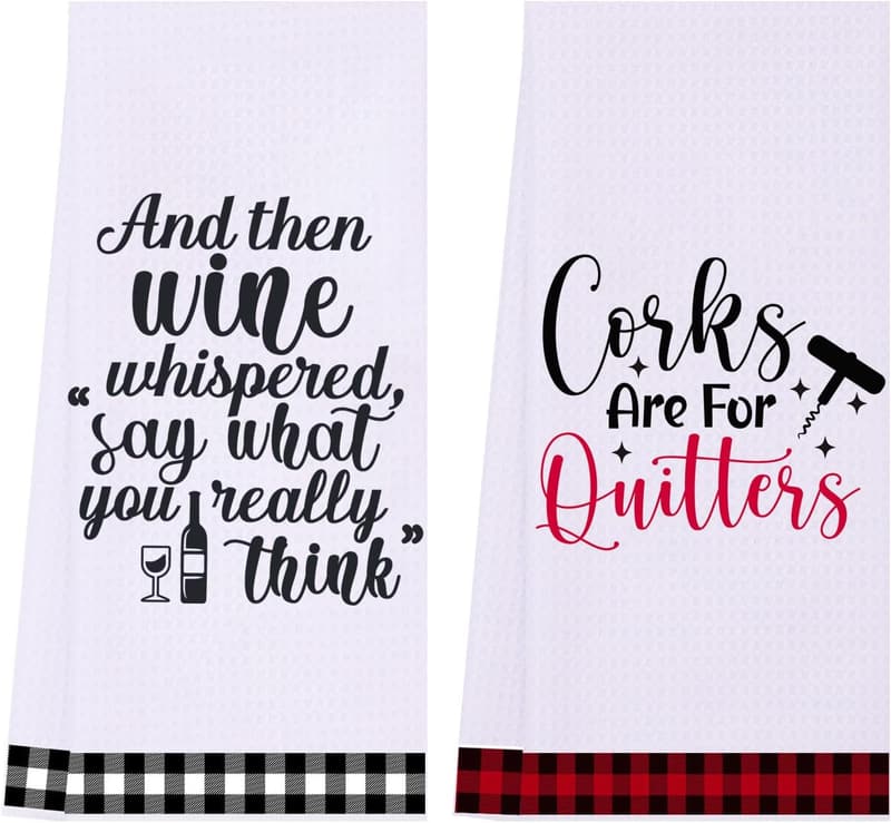 Wine Lover's Funny Kitchen Towels - Perfect Hostess Gift