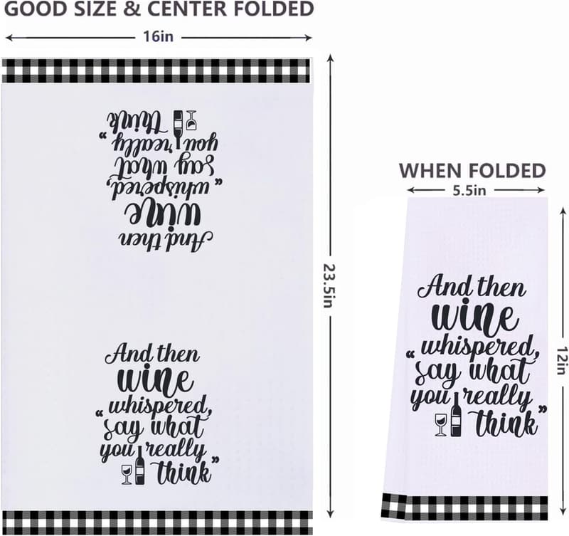 Wine Lover's Funny Kitchen Towels - Perfect Hostess Gift