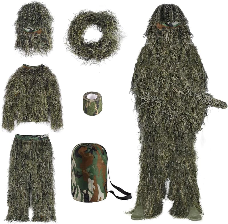 3D Camouflage Ghillie Suit for Men - 6-in-1 Hunting Apparel