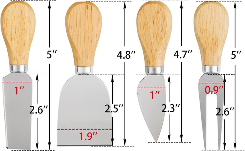 Premium Stainless Steel Cheese Knives Set for Charcuterie Boards