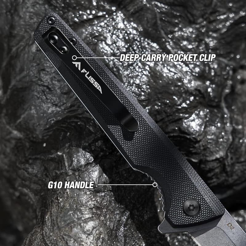 Folding D2 Blade Pocket Knife with G10 Handle for Outdoors