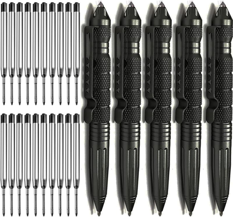 Multifunctional Tactical Pen Set with 20 Refills