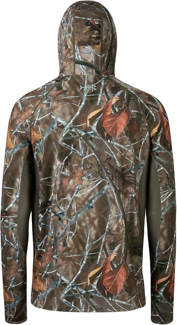 Men's Camo Fishing Hoodie Shirt with UPF 50+ Protection