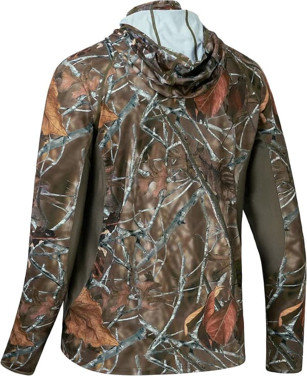 Men's Camo Fishing Hoodie Shirt with UPF 50+ Protection