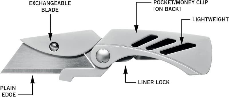 EAB Lite Pocket Razor Knife with Money Clip for Everyday Carry