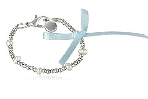 Personalized Silver and Pearl Bracelet for Baptism or Christening