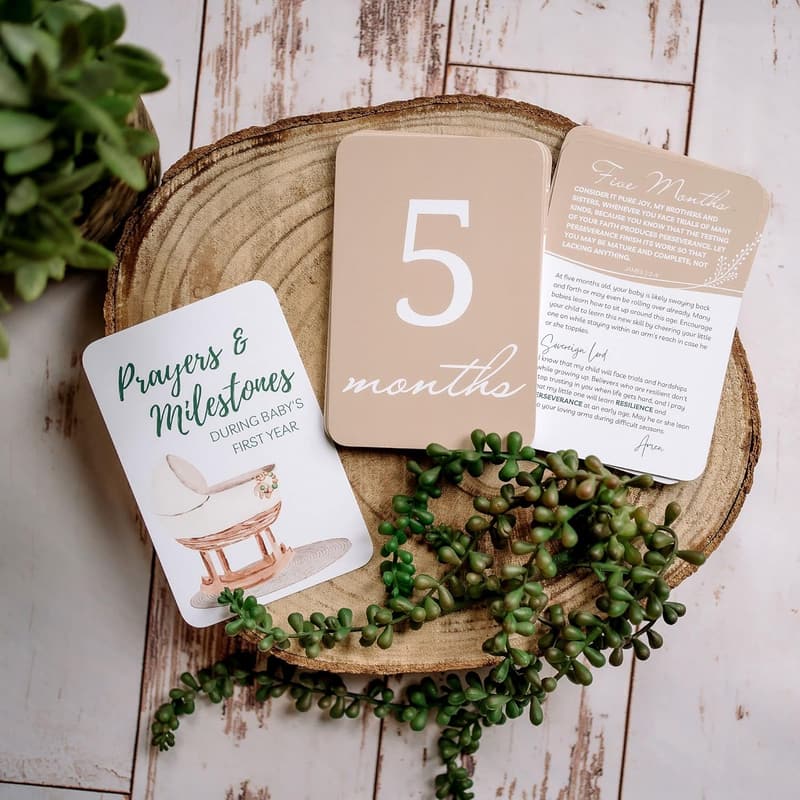 Baby's First Year Prayer Milestone Cards - Gender Neutral Keepsake