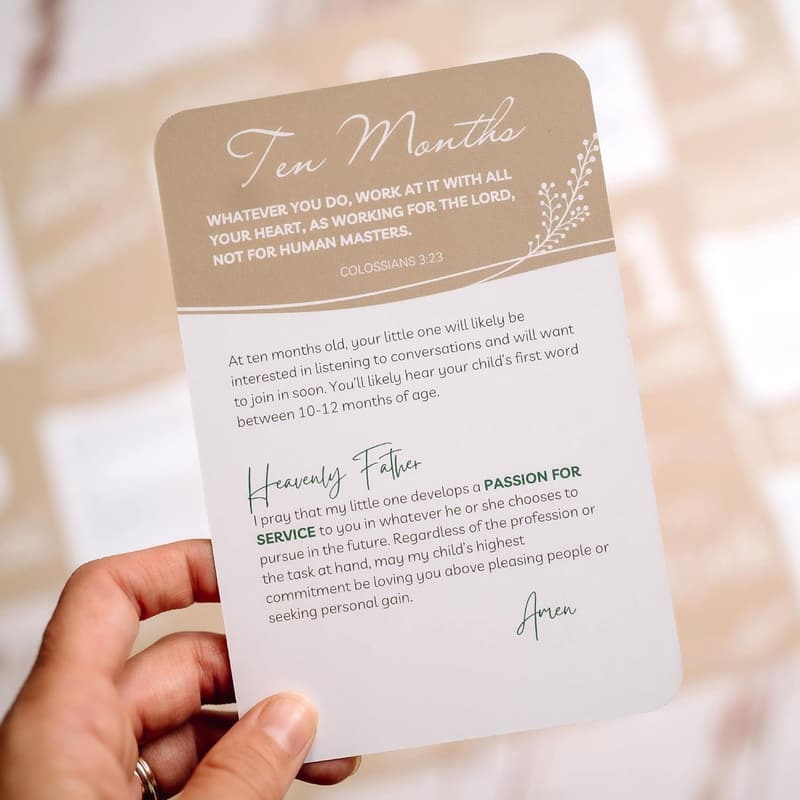 Baby's First Year Prayer Milestone Cards - Gender Neutral Keepsake
