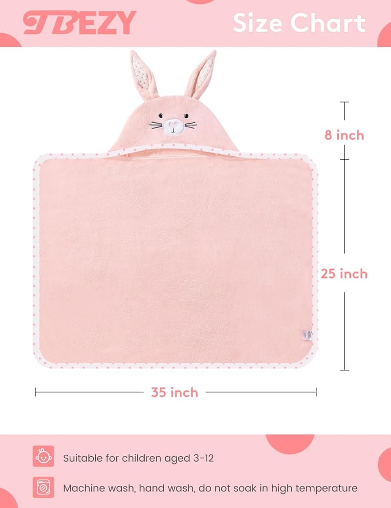 Ultra Soft Bunny Hooded Baby Towel - Thick Cotton Bathing Gift