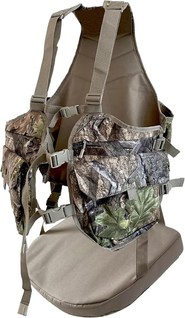 Camouflage Hunting Vest with Detachable Seat Cushion
