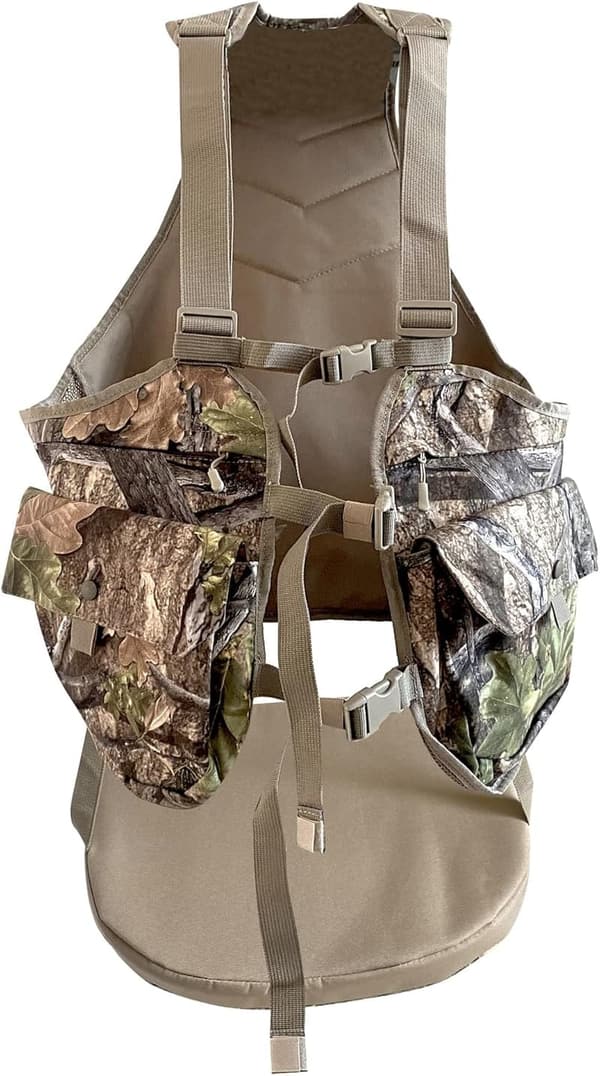 Camouflage Hunting Vest with Detachable Seat Cushion