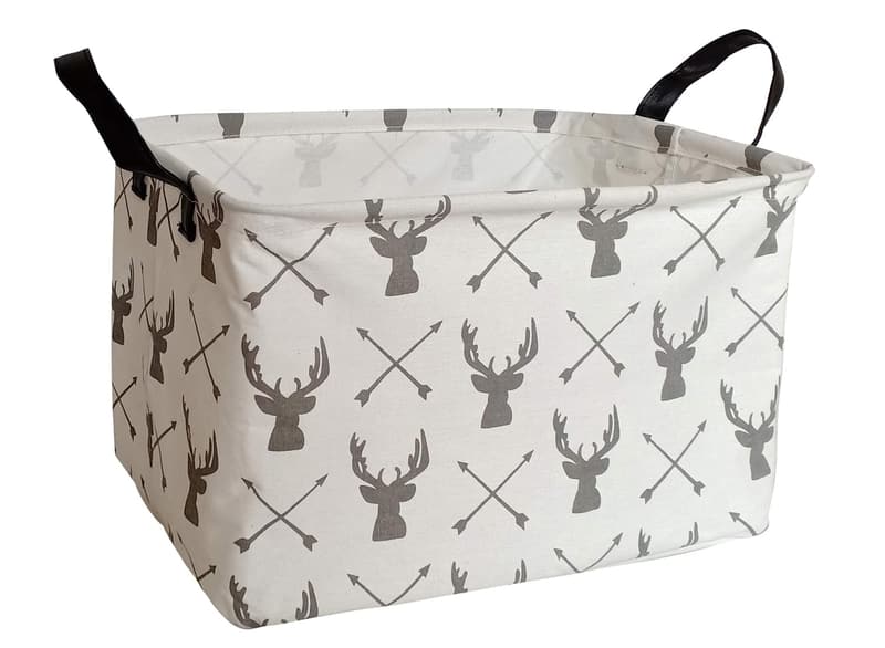 Deer Pattern Canvas Storage Bin with Waterproof Coating