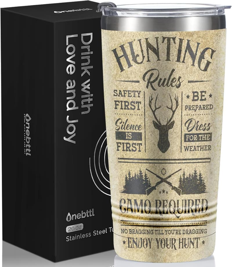 Hunting Gifts for Men - 20oz Stainless Steel Tumbler with Lid