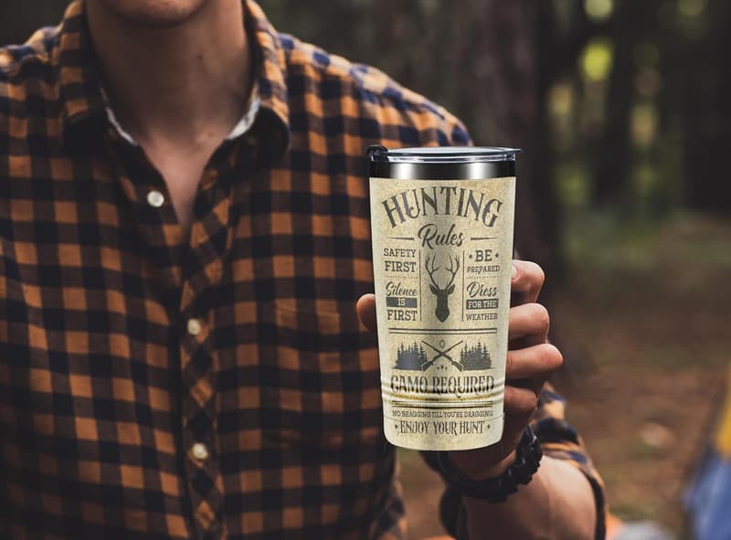Hunting Gifts for Men - 20oz Stainless Steel Tumbler with Lid
