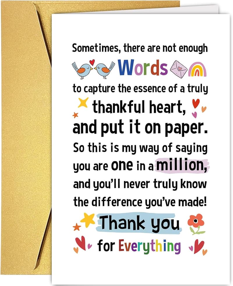 Thank You Card for Friends & Colleagues - Poem Design