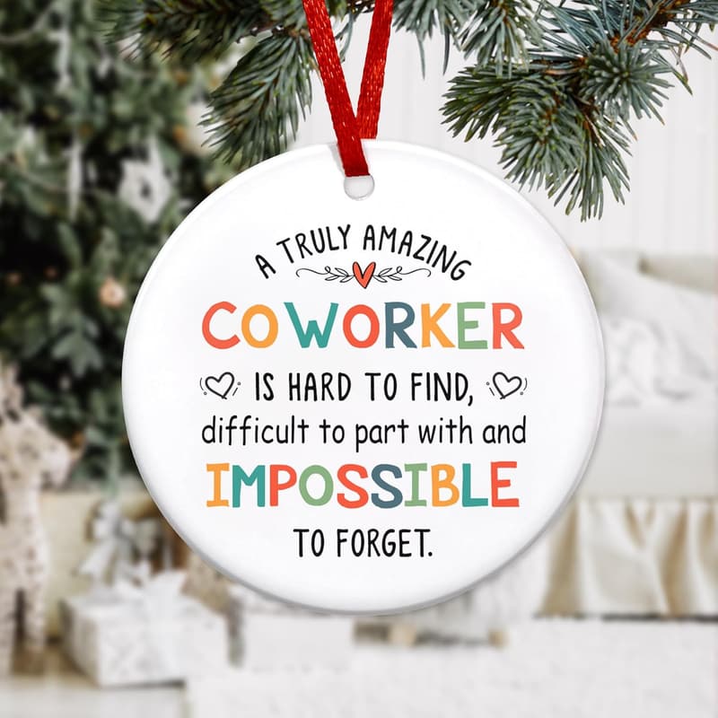 2024 Coworker Farewell Ornaments - Ceramic Thank You Gifts