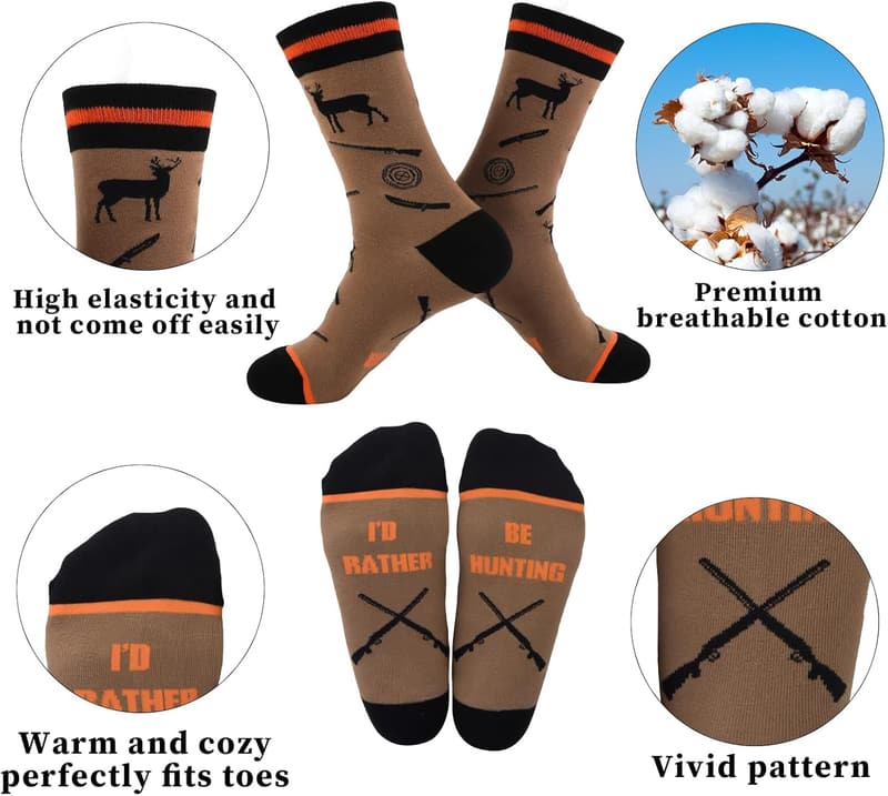 Christmas Hunting Gift Set for Men - Novelty Hat & Socks